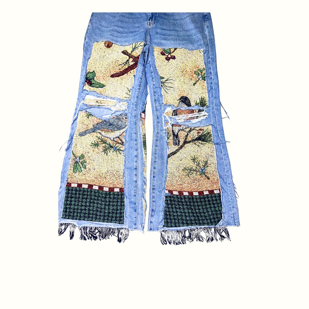 The Bird That Perched Tapestry Jeans  18W 50% OFF