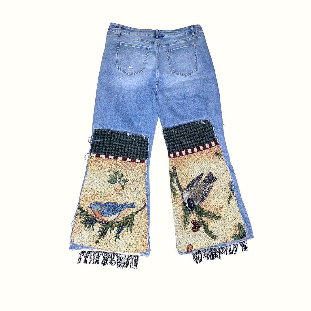 The Bird That Perched Tapestry Jeans  18W 50% OFF