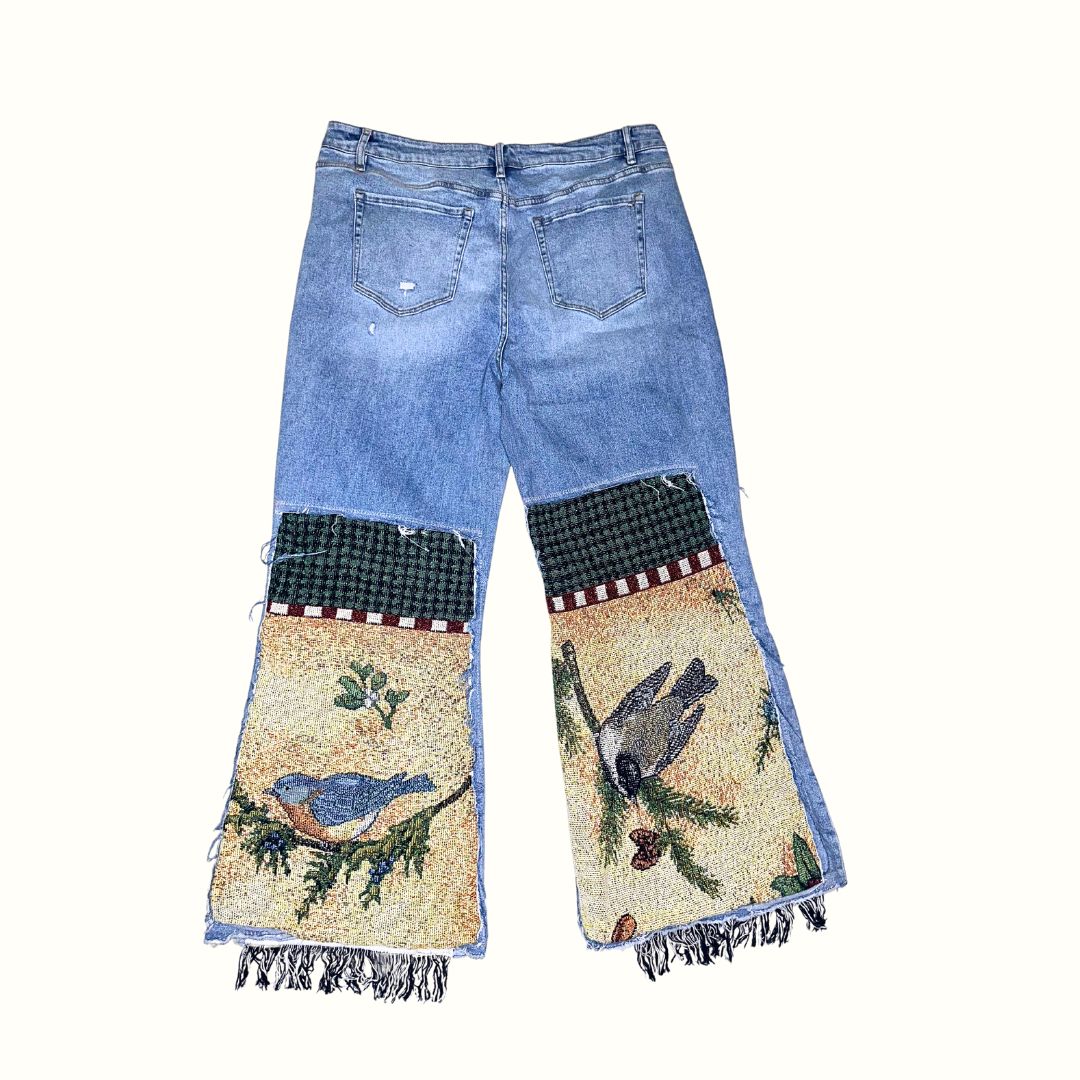 The Bird That Perched Tapestry Jeans  18W 50% OFF