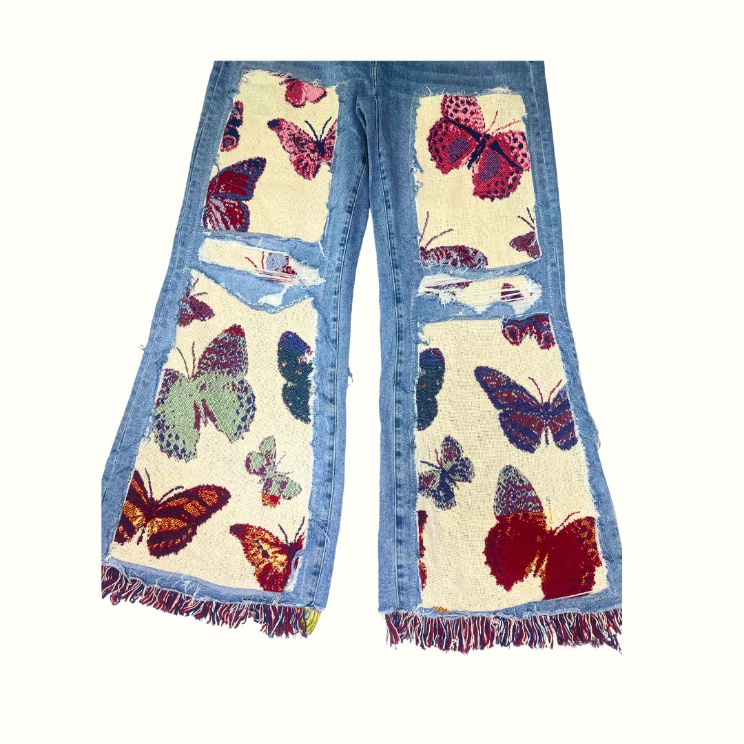 Butterfly Exhibit Tapestry Jeans 16W 50% OFF