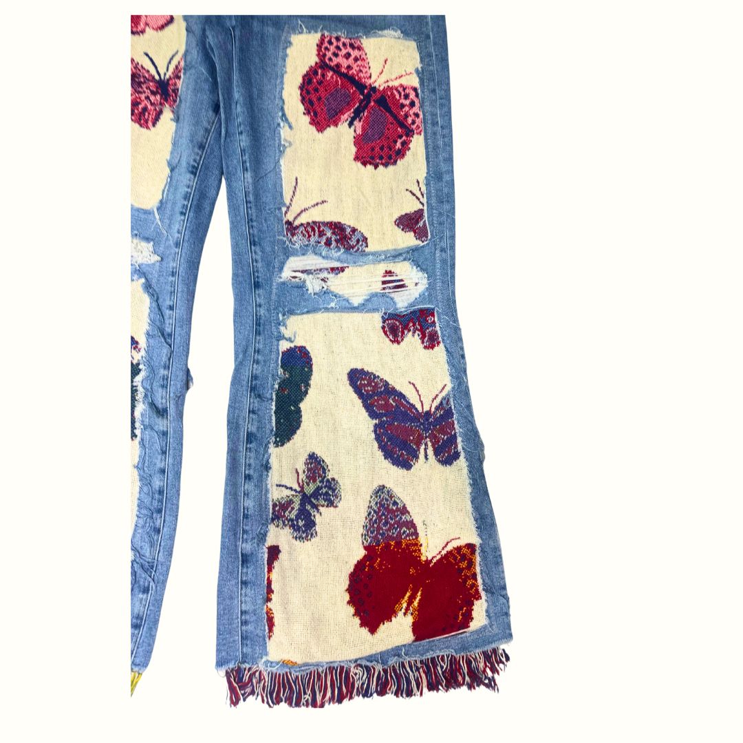 Butterfly Exhibit Tapestry Jeans 16W 50% OFF